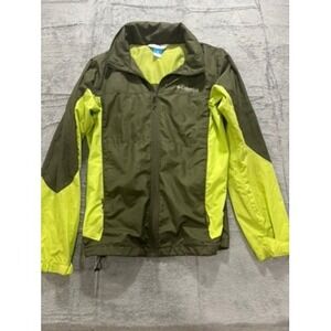 Columbia Windbreaker Jacket Mens M Green Full Zip Hooded Lightweight